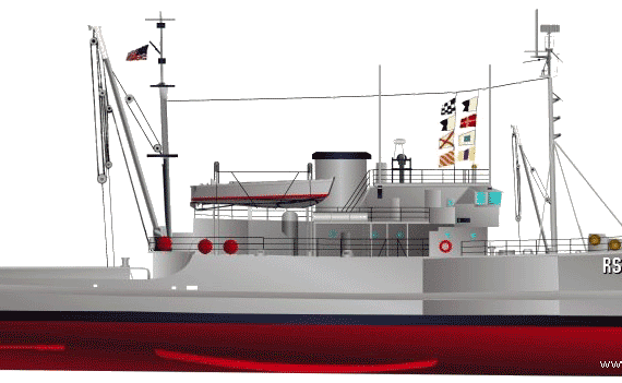 Корабль USS ARS-8 Preserver [Rescue Ship] - чертежи, габариты, рисунки